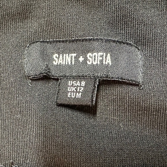 SAINT SOFIA Black Wide Leg Comfort Waist Pants‎ Women's Size 8 EUC - Picture 7 of 8